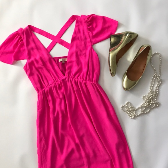 gianni bini hot pink dress
